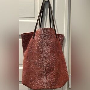 NWOT Pink Glittery Tote Bag with Spacious Design